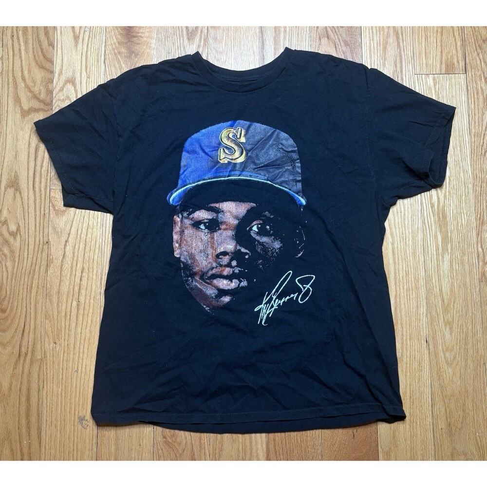 Seattle Mariners Ken Griffey Jr. #24 "The Kid" Double-Sided Rap Style T-Shirt L